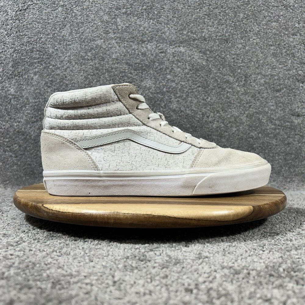 Vans Ward Hi Women's Size 9.5 Beige Casual Athletic Skate Shoes Used